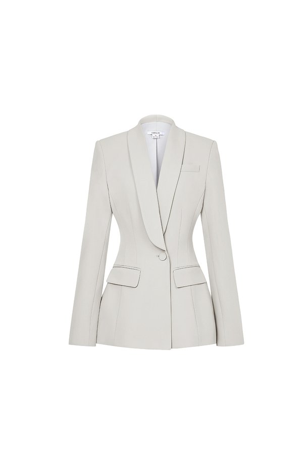 Michelle Tailored Blazer in Light Grey Frost