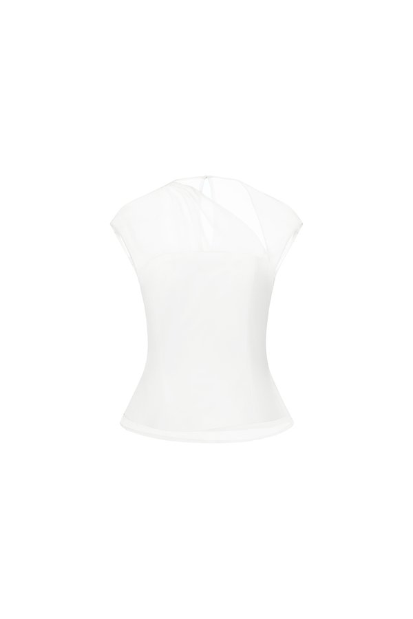 Virelle Padded Asymmetrical Top in Iconic White