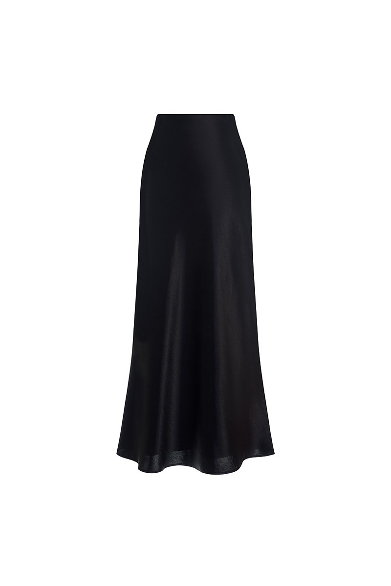 Alethea Slip Mermaid Maxi Skirt in Classic Black