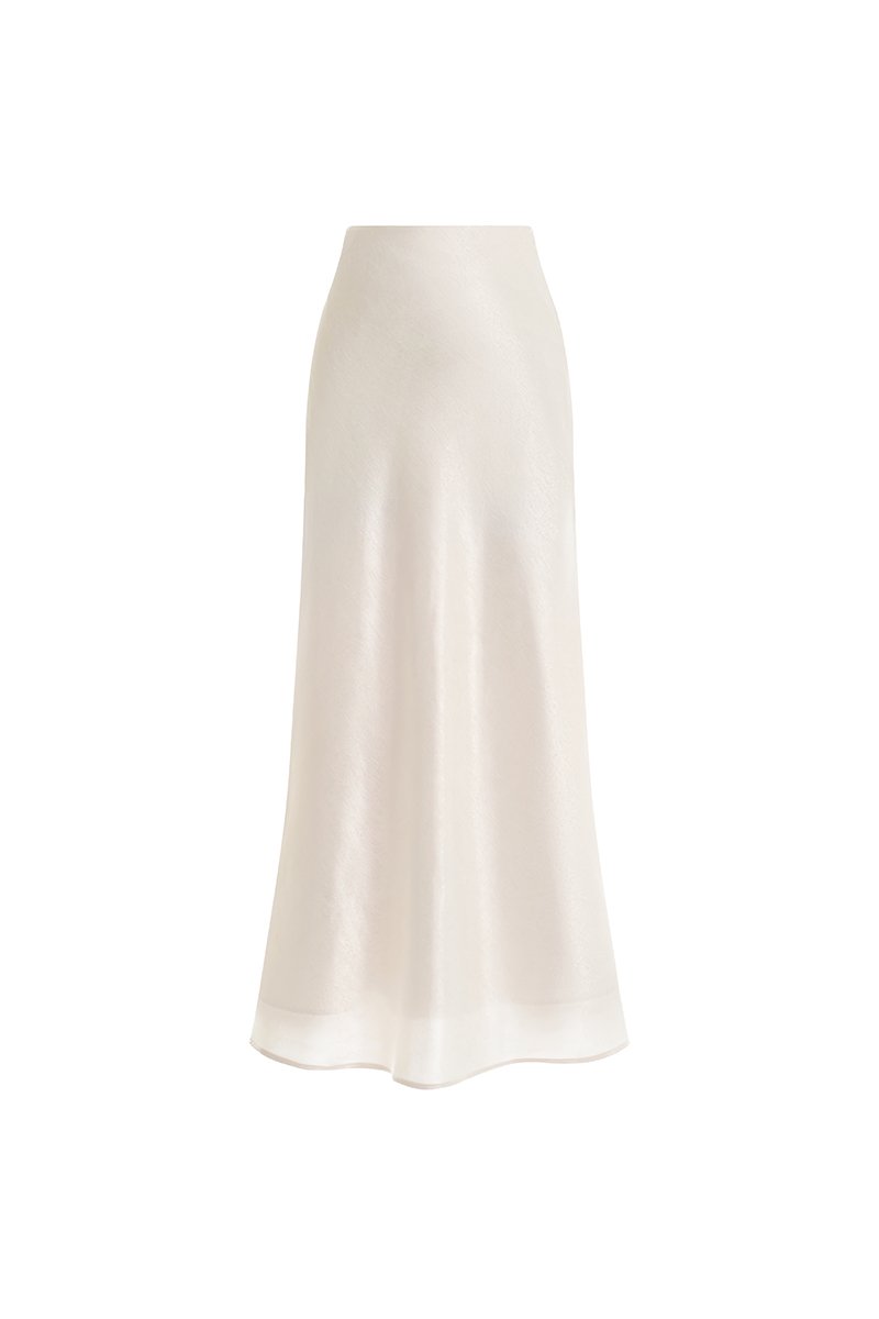Alethea Slip Mermaid Maxi Skirt in Pearl