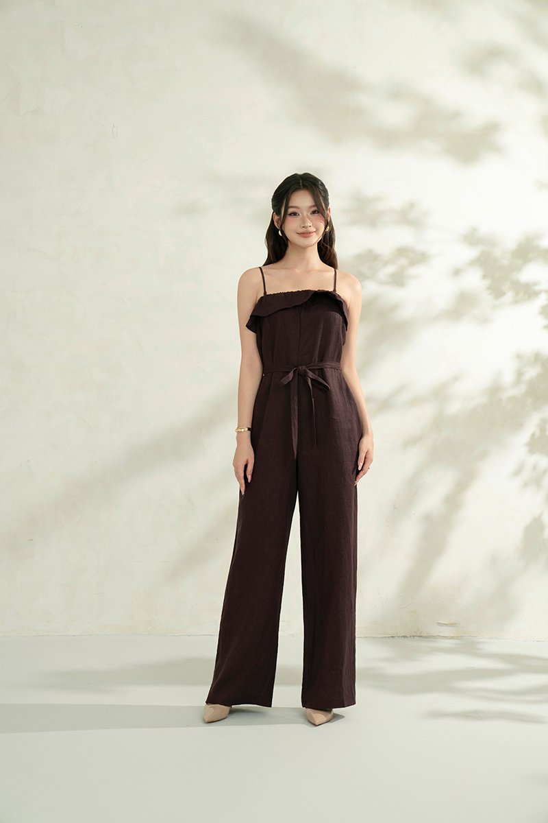 Amabel 2-Way Jumpsuit in Chocolate