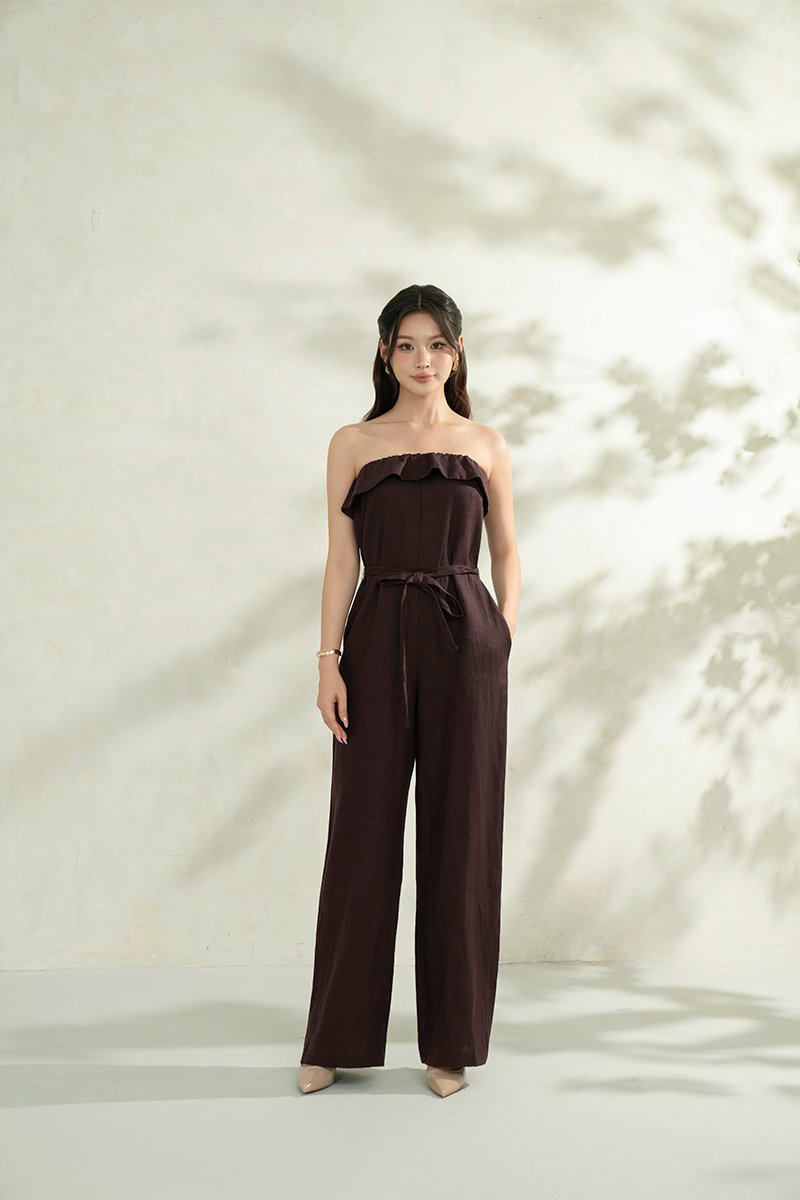 Amabel 2-Way Jumpsuit in Chocolate