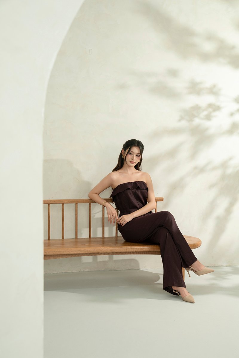 Amabel 2-Way Jumpsuit in Chocolate