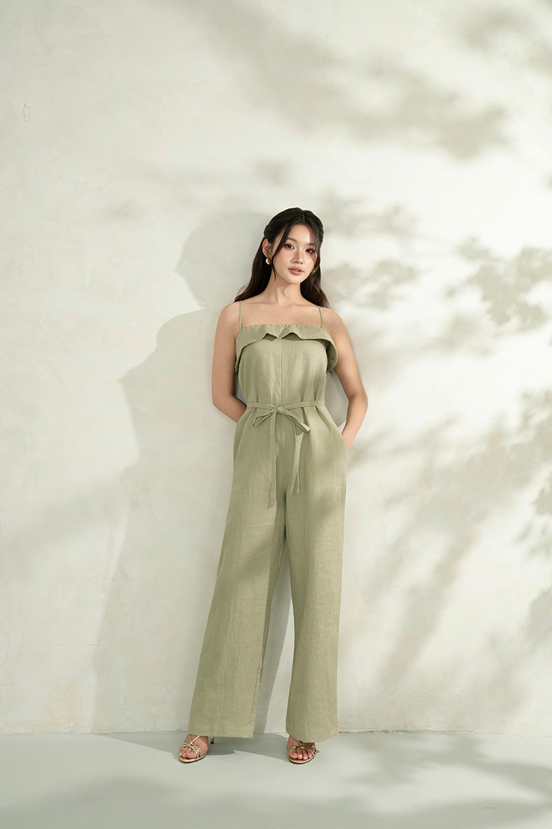 Amabel 2-Way Jumpsuit in Pale Olive