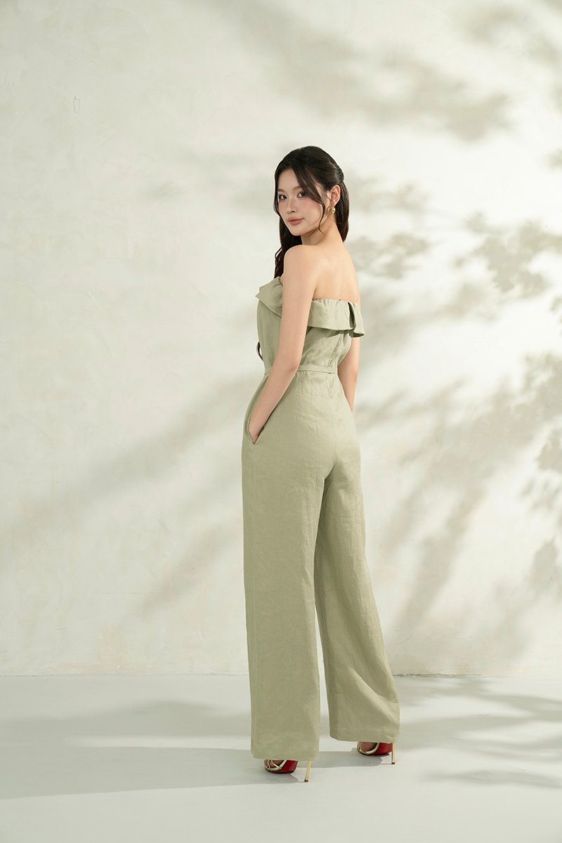 Amabel 2-Way Jumpsuit in Pale Olive