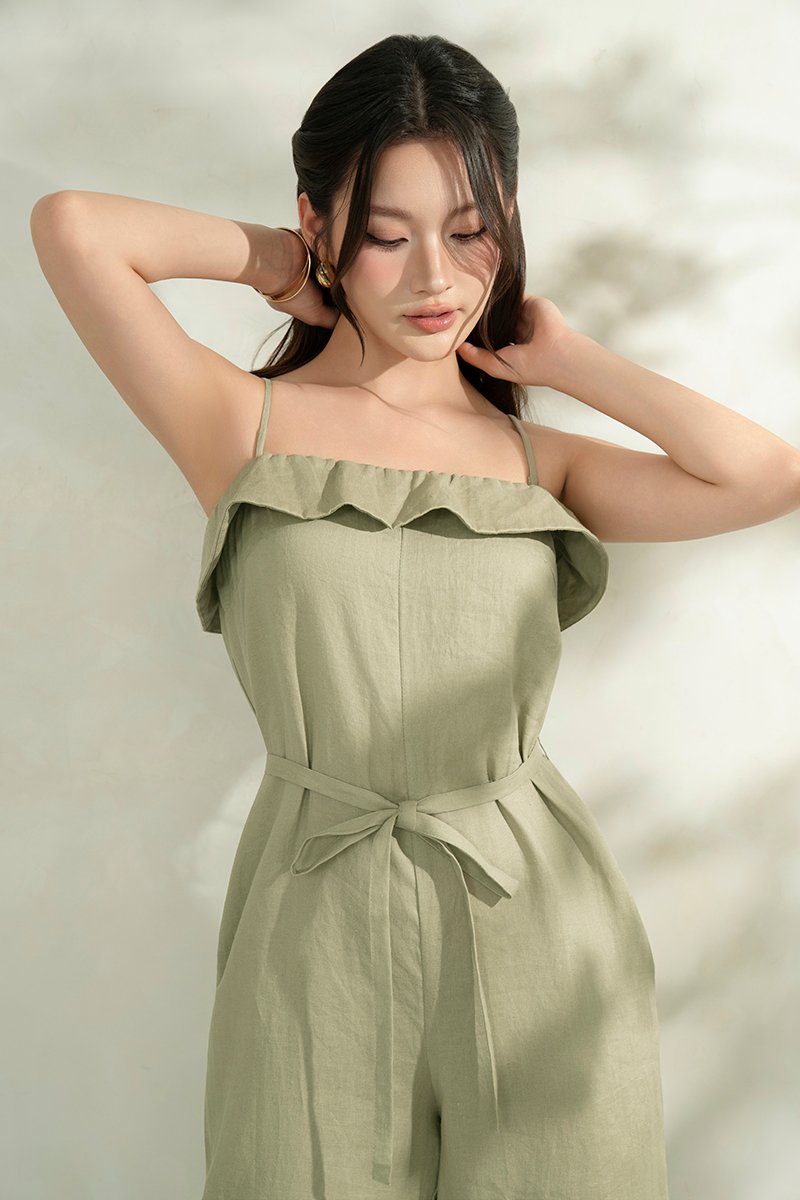 Amabel 2-Way Jumpsuit in Pale Olive
