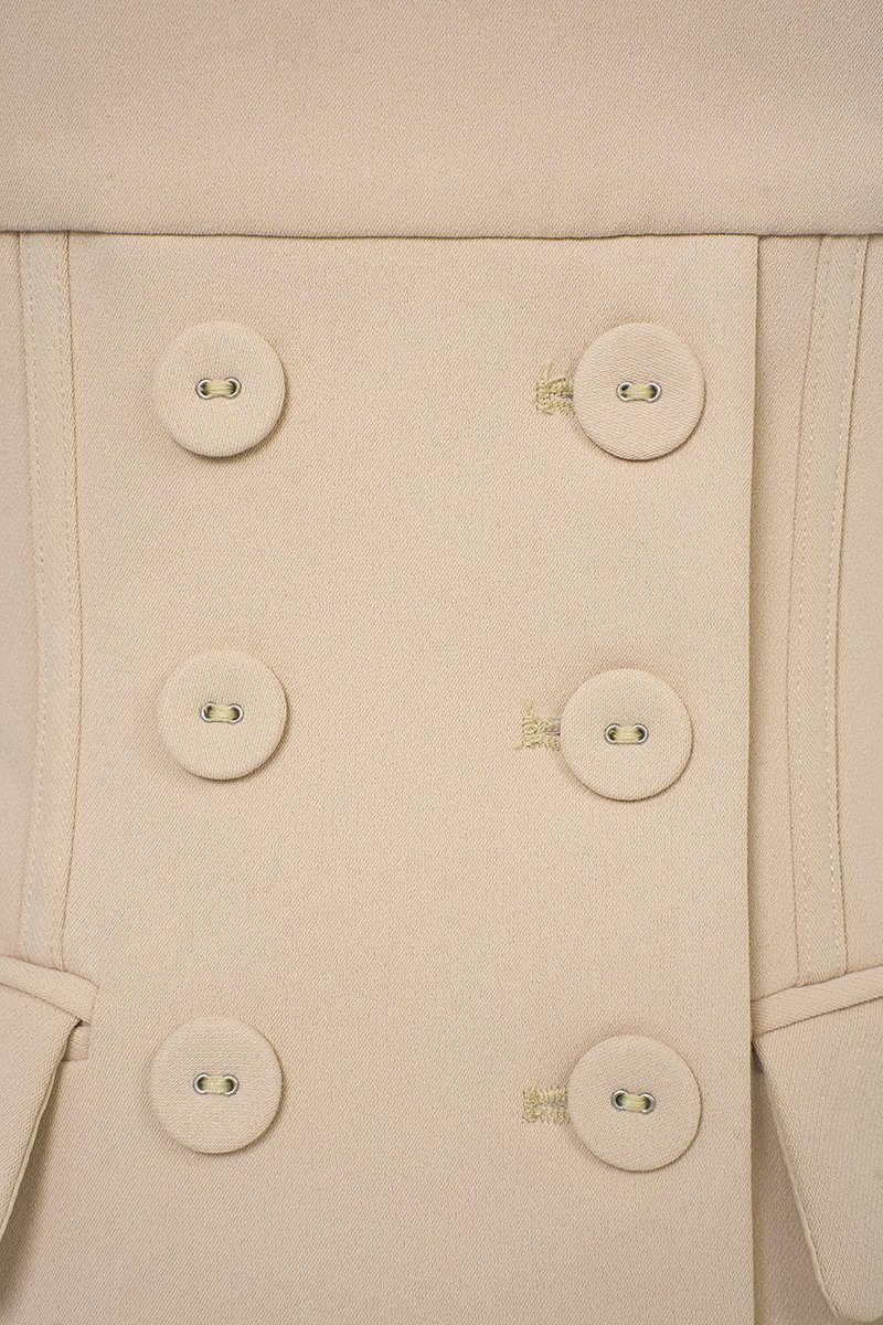 Calina Padded Scoop Neck Tailored Top in Tres Naturale