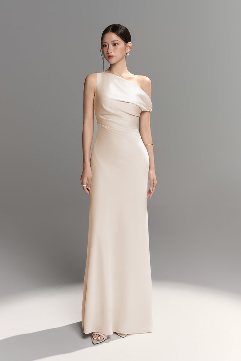 Callune Cowl Maxi Dress in Cream
