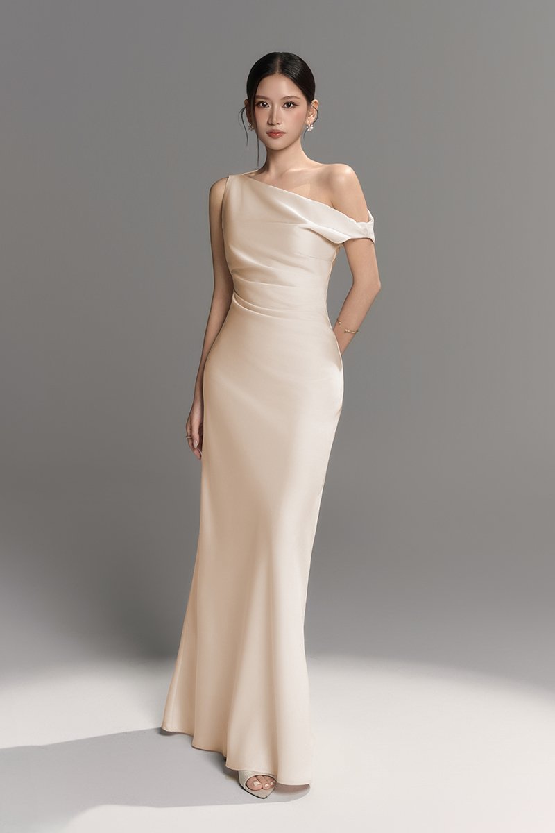 Callune Cowl Maxi Dress in Cream