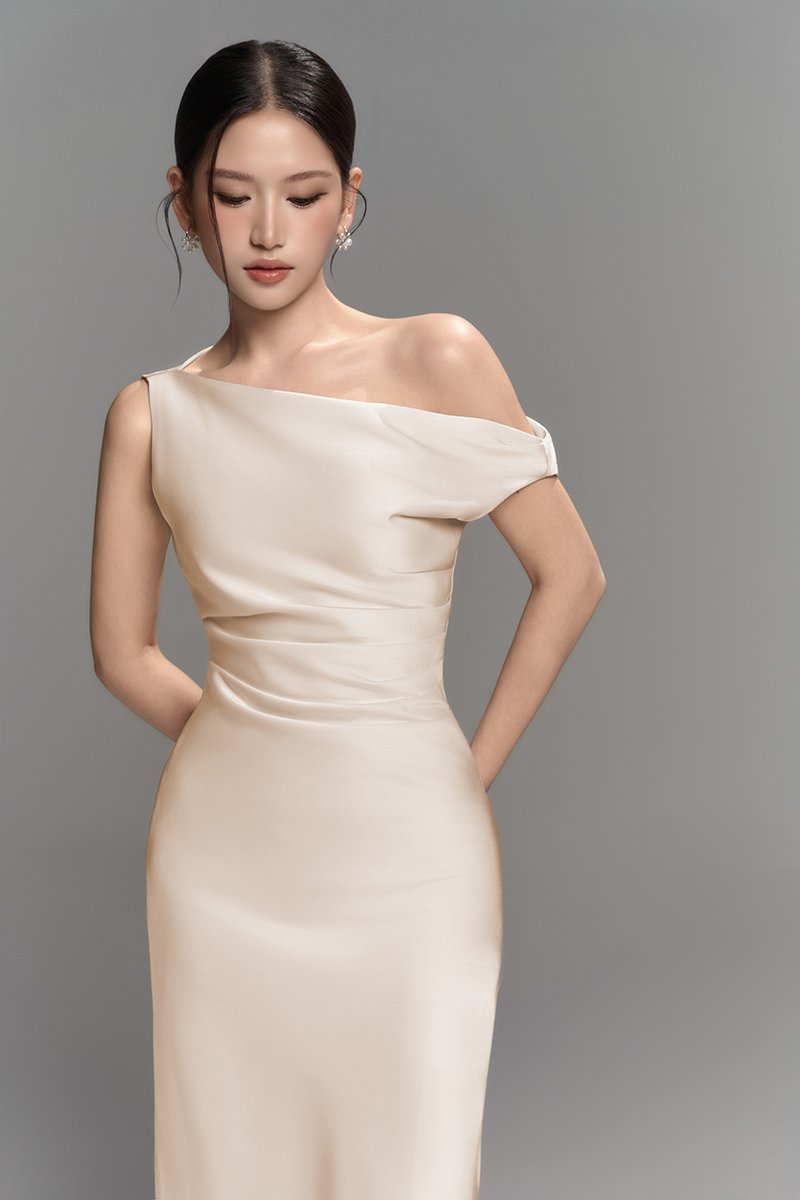 Callune Cowl Maxi Dress in Cream