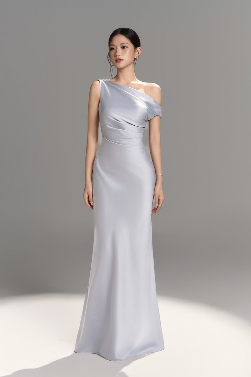 Callune Cowl Maxi Dress in Icy Blue