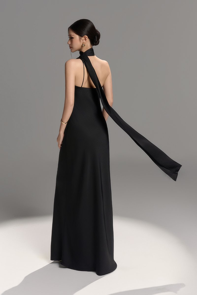 Echo Toga Shawl Maxi Dress in Classic Black