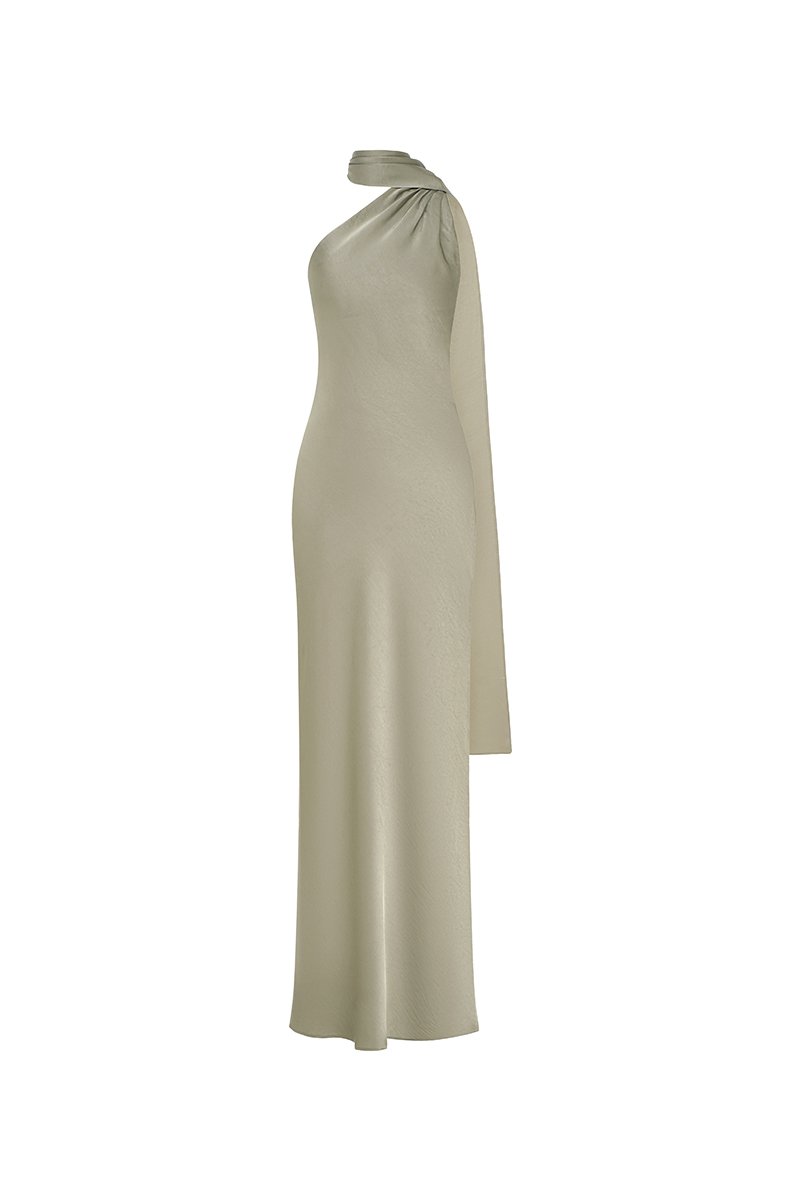 Echo Toga Shawl Maxi Dress in Metallic Sage
