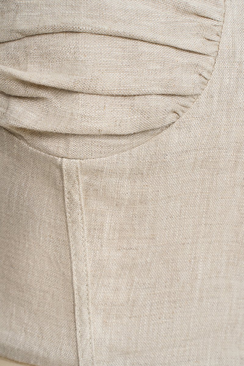 Evita Bustier Top with Ribbon Straps in Linen Drift