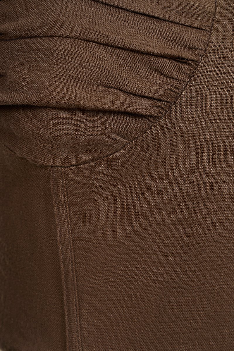 Evita Bustier Top with Ribbon Straps in Roasted Cocoa