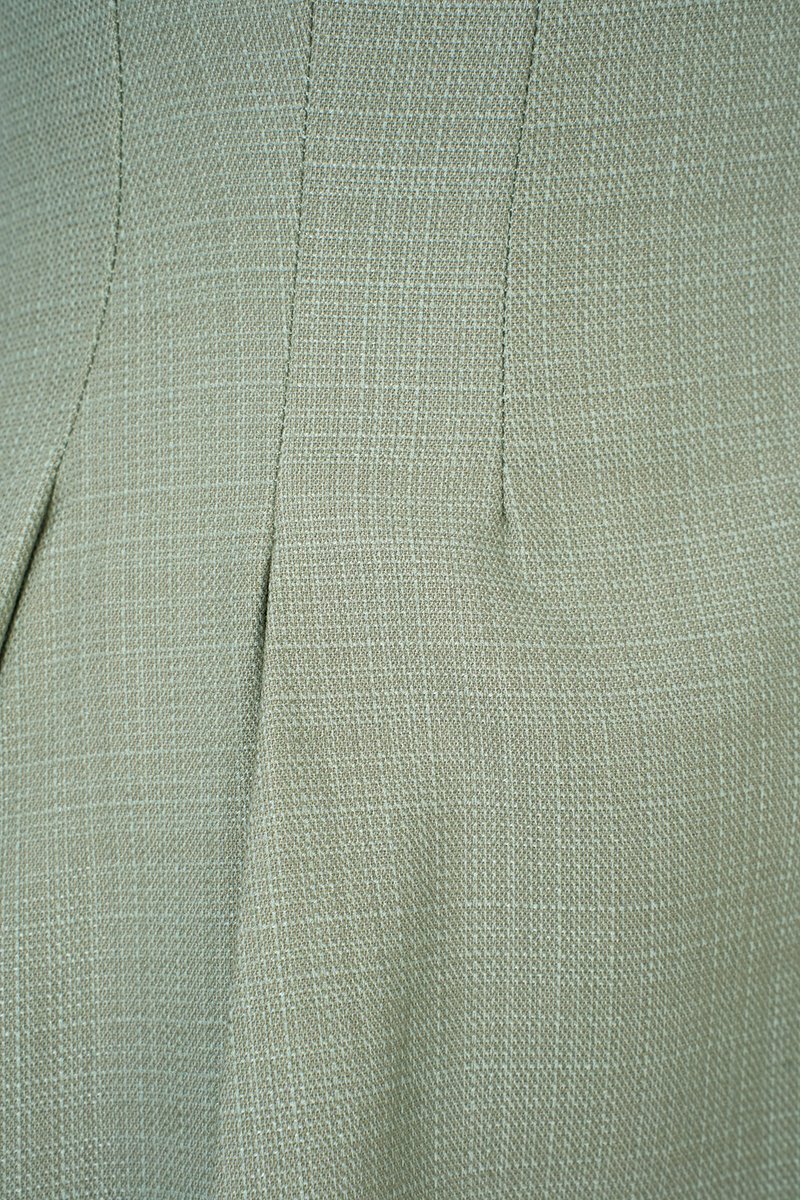 Illyra Padded Panel Midi Dress in Thyme