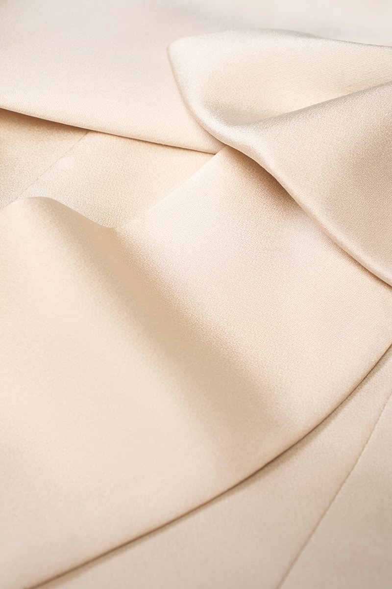 Lumira Padded Bow Toga Top in Peach Champagne