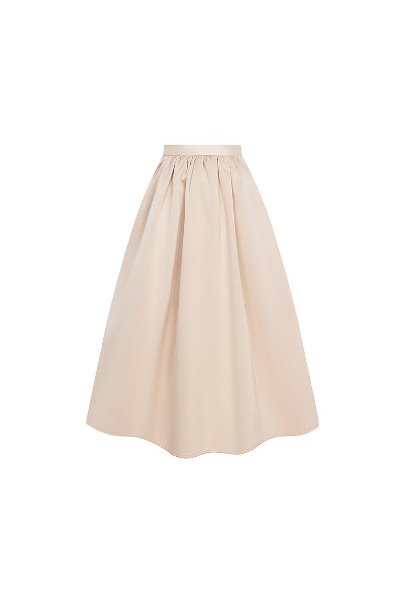 Lumira Midi Skirt in Peach Champagne