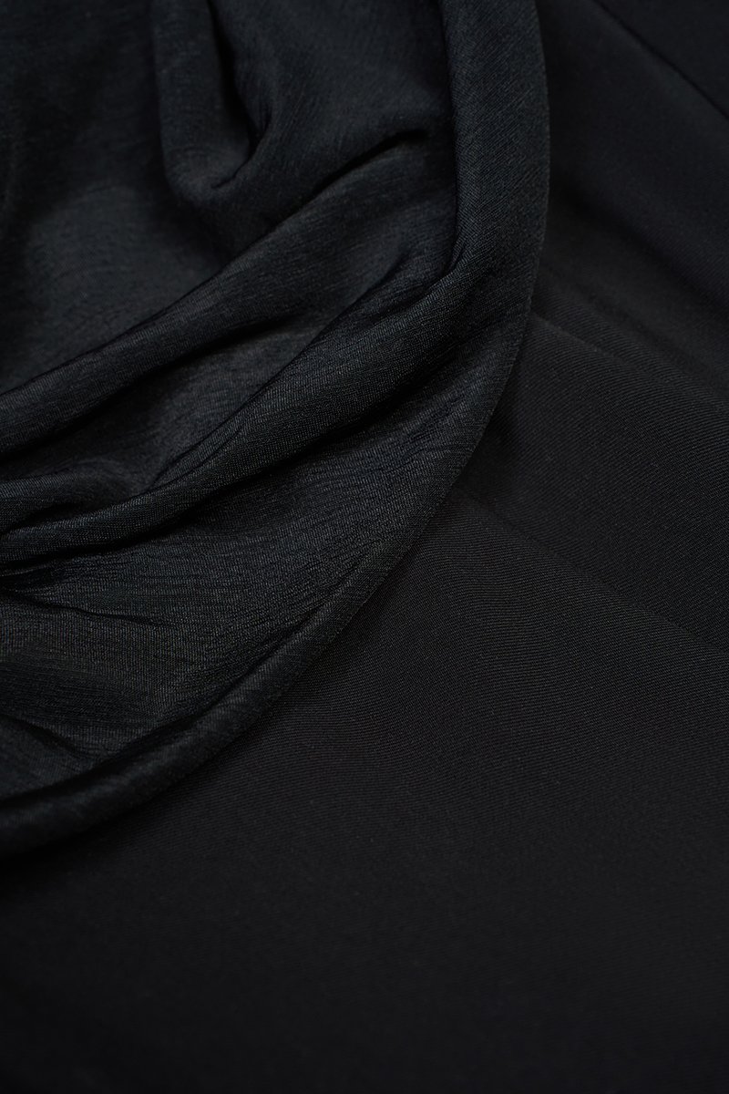 Neve Soft Corset Drape Top with Sash in Classic Black