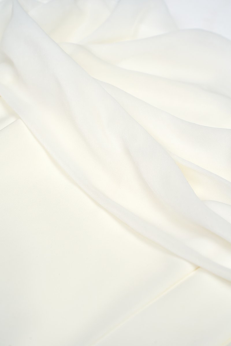 Neve Soft Corset Drape Top with Sash in Iconic White