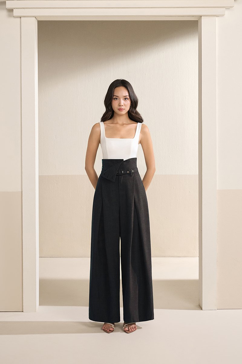 Parker 2-Way High Waist Pants in Charcoal Marl