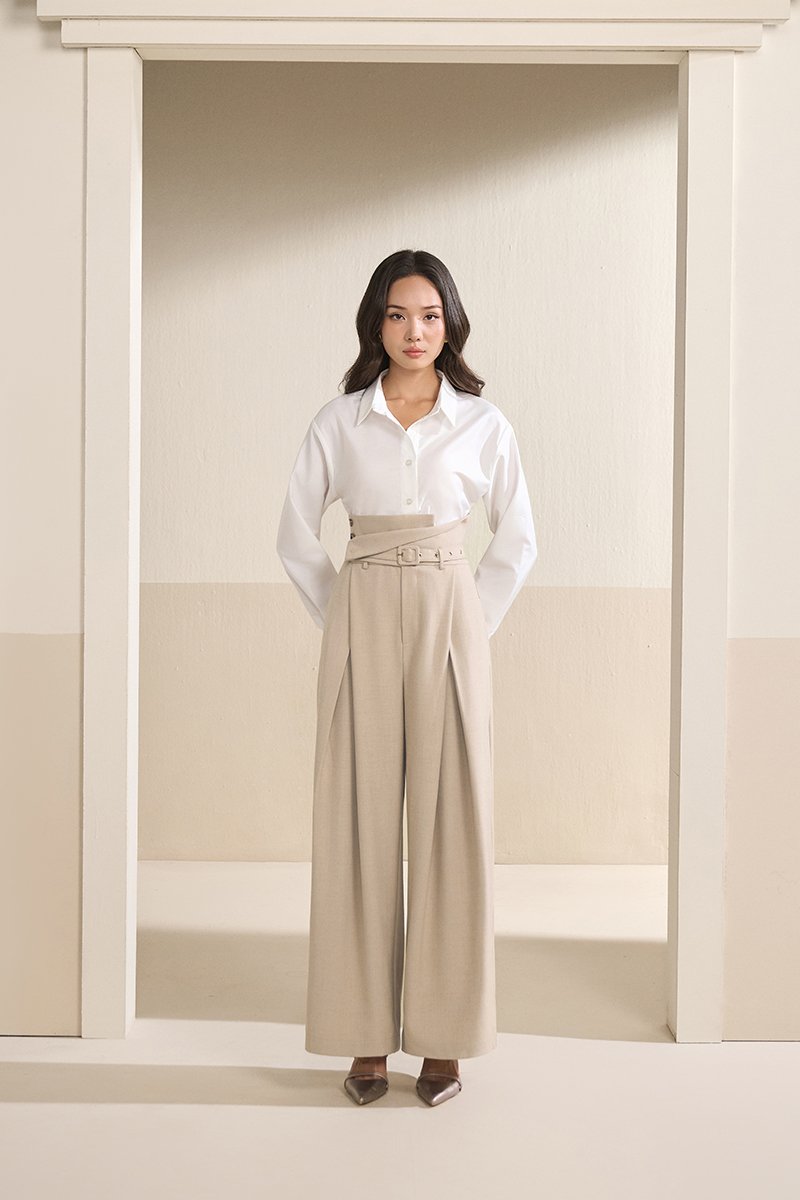 Parker 2-Way High Waist Pants in Wheat