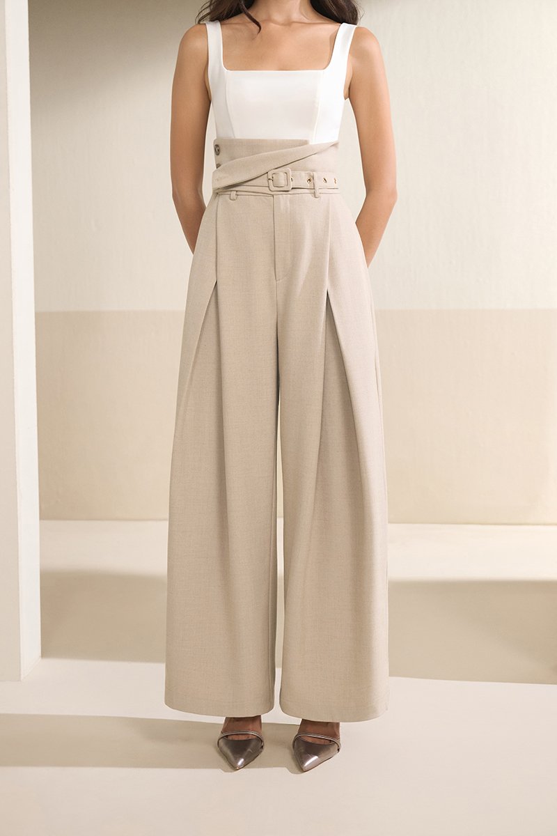 Parker 2-Way High Waist Pants in Wheat