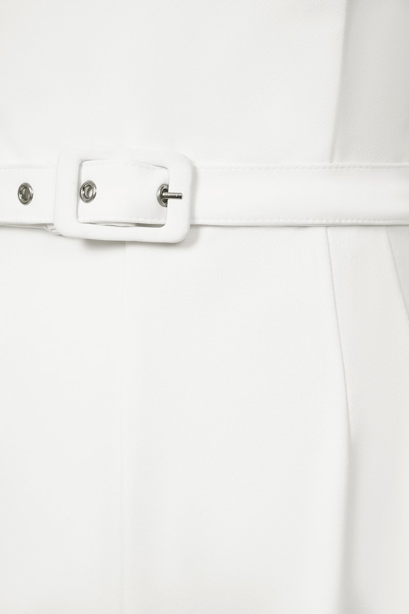 Roux Padded Asymmetrical Jumpsuit in Iconic White