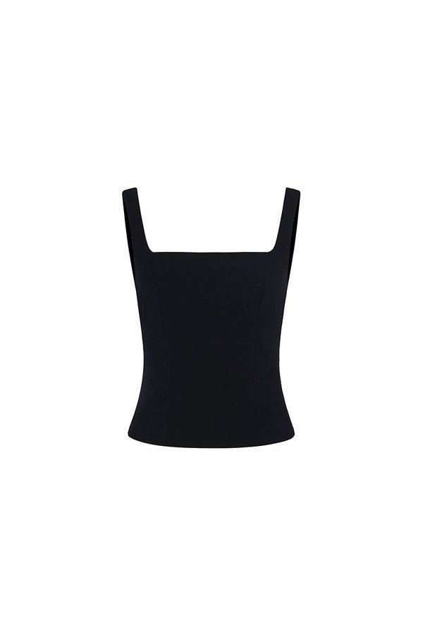 Avirel Square Neck Top in Classic Black