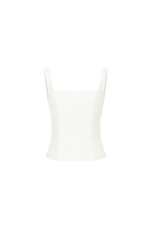 Avirel Square Neck Top in Iconic White