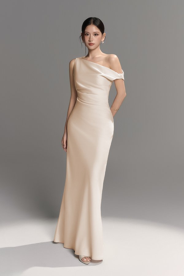 Callune Cowl Maxi Dress in Cream