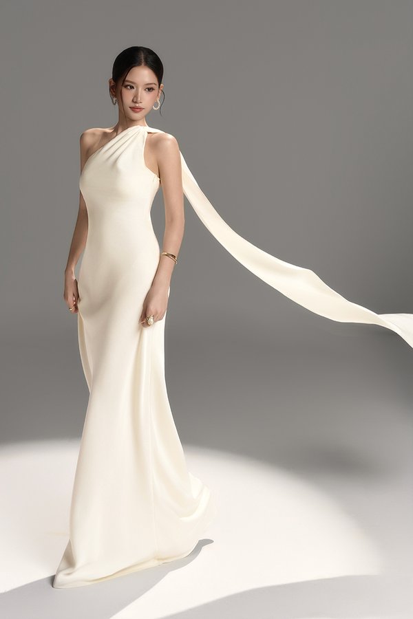 Echo Toga Shawl Maxi Dress in French Cream