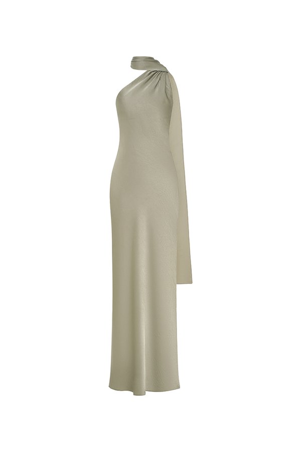 Echo Toga Shawl Maxi Dress in Metallic Sage