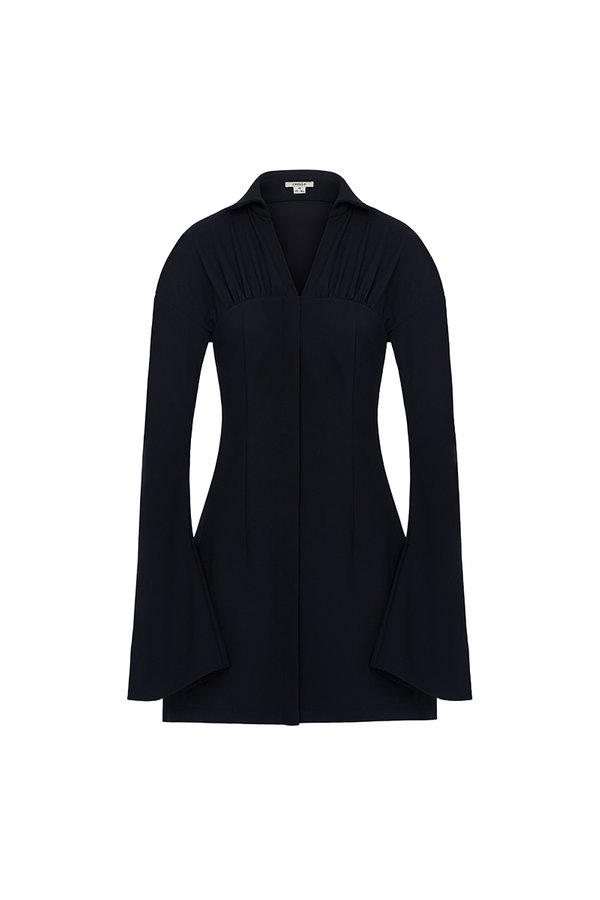 Eirisse Mini Shirtdress in Classic Black
