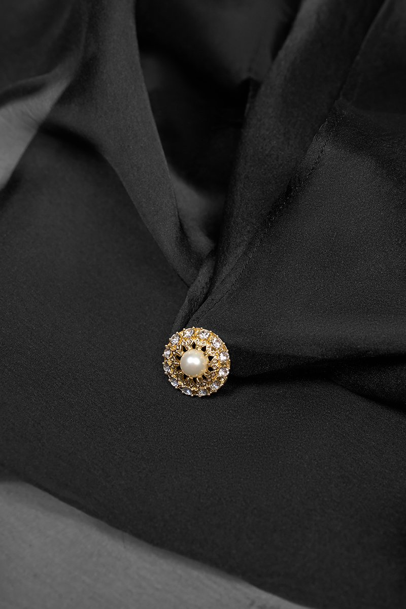 Alethea Tube Top with Organdy Cape in Classic Black