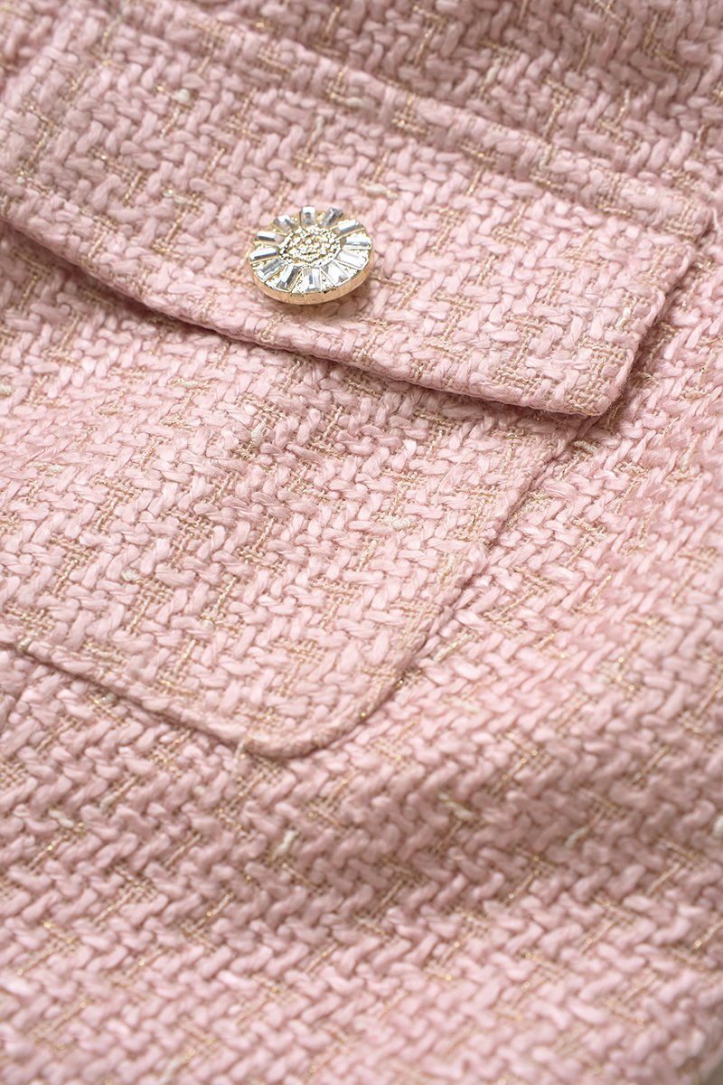 Nolyn Square Neck Crop Top in Crepe Pink