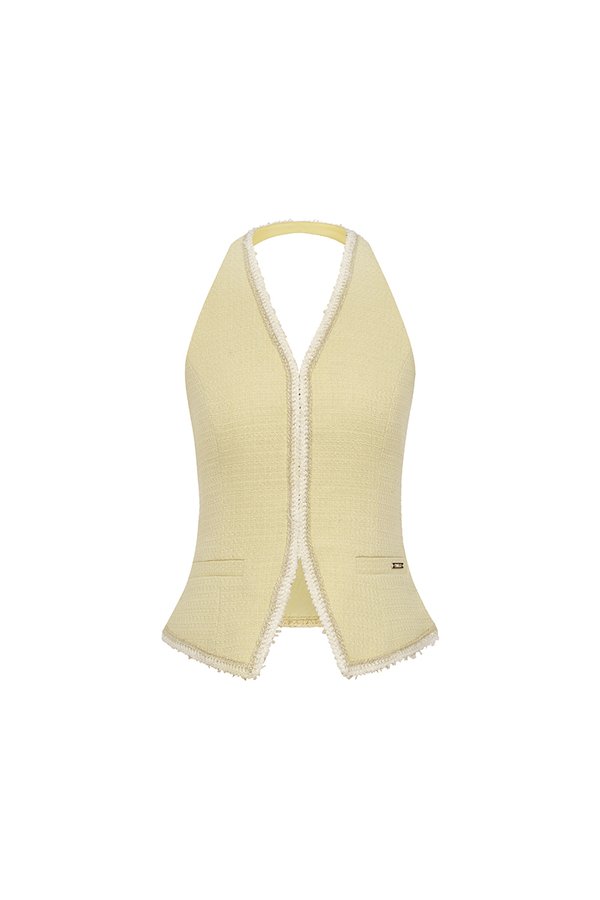 Irene V-Neckline Tailored Vest in Limonelle