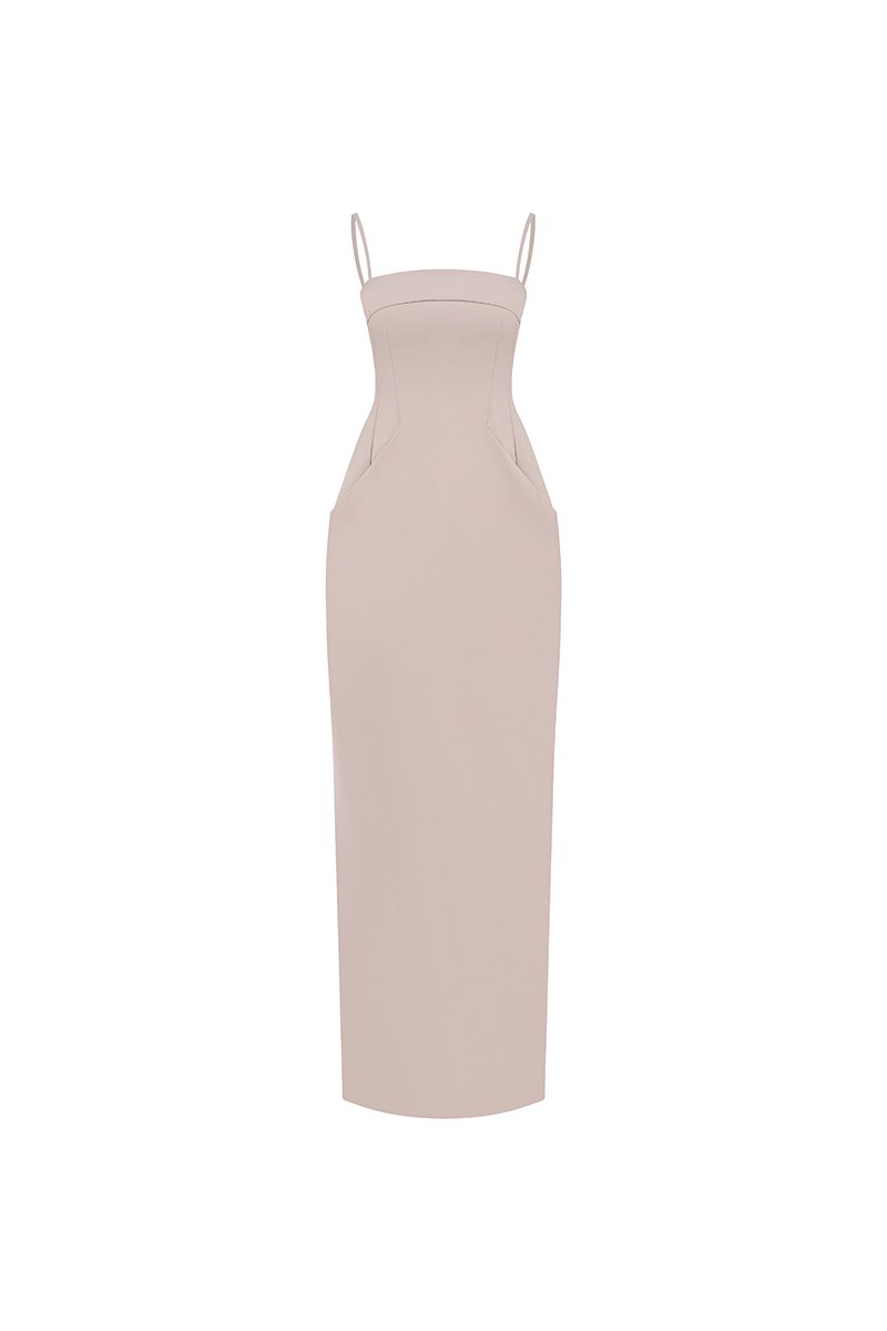 Ad&egrave;le Padded Column Dress in Wild Aster