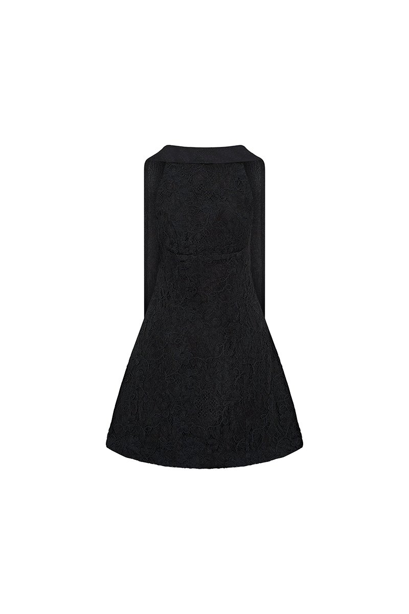 Charl&eacute;ne Open Back Mini Dress in Classic Black