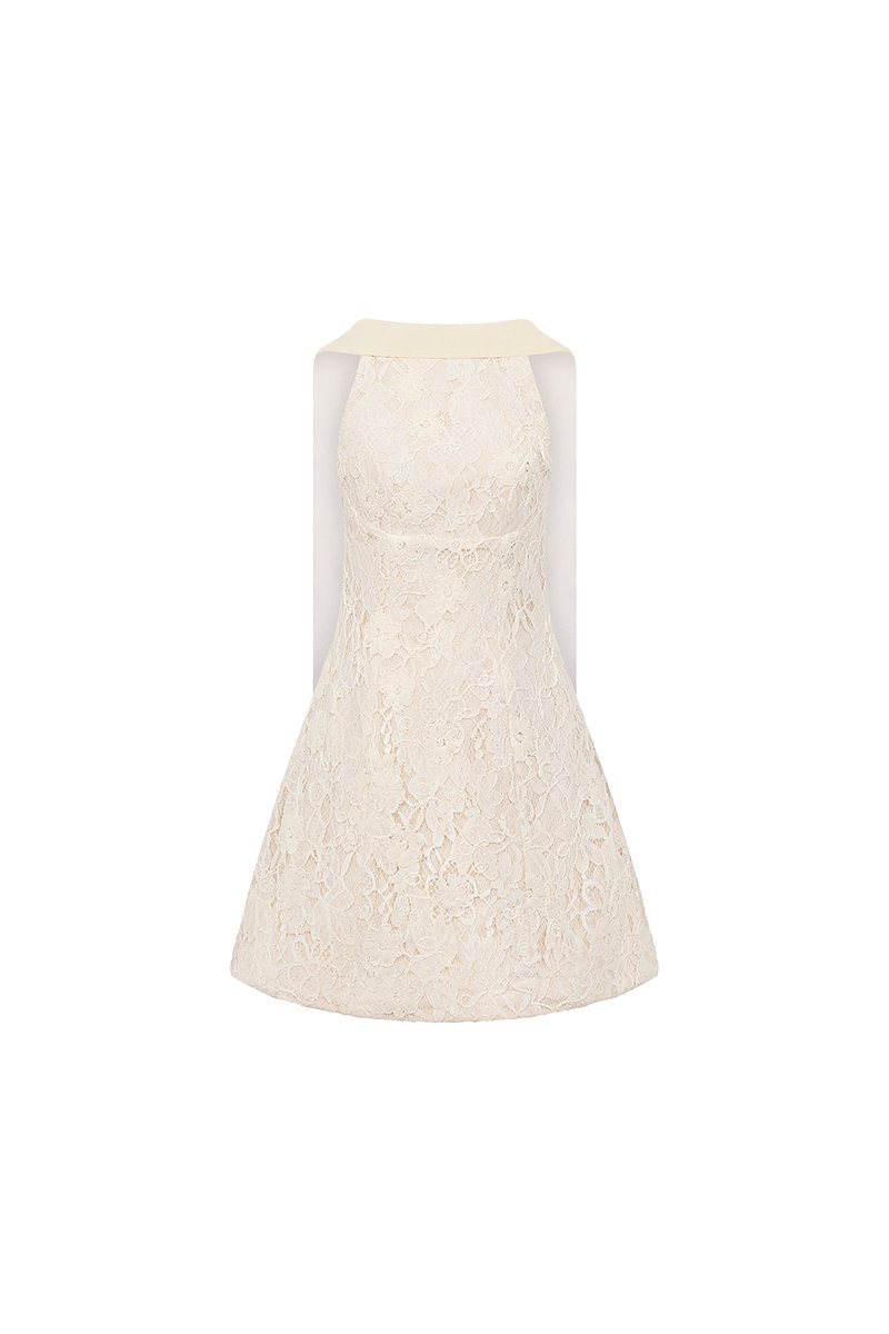 Charl&eacute;ne Open Back Mini Dress in Cream