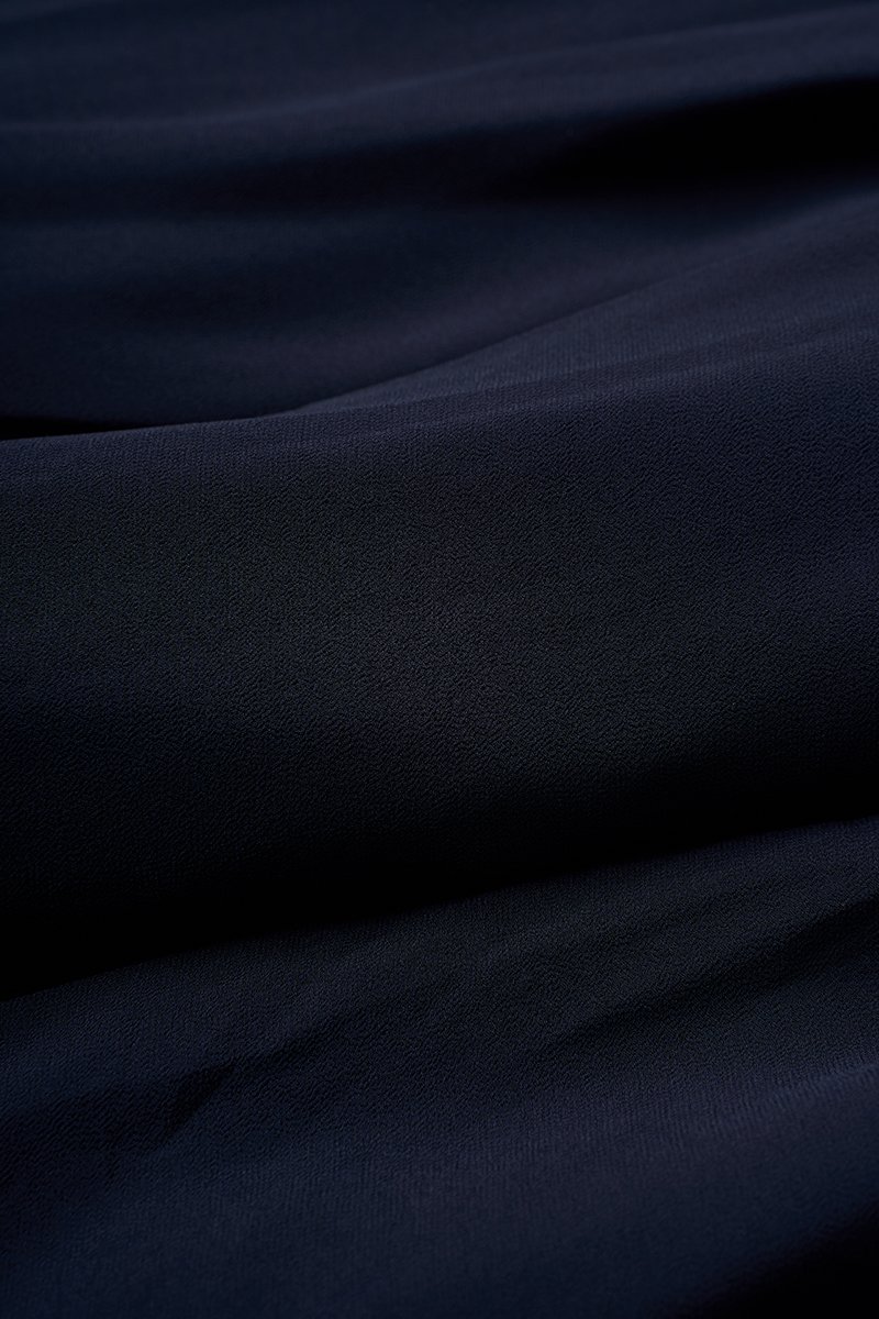 Eleanor Padded Contrast Maxi Dress in Navy Blue