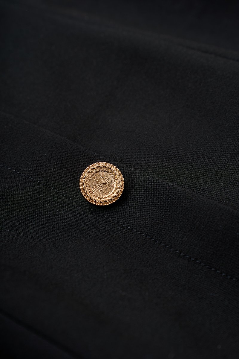 Eug&eacute;nie Padded Draped Halter Dress in Classic Black