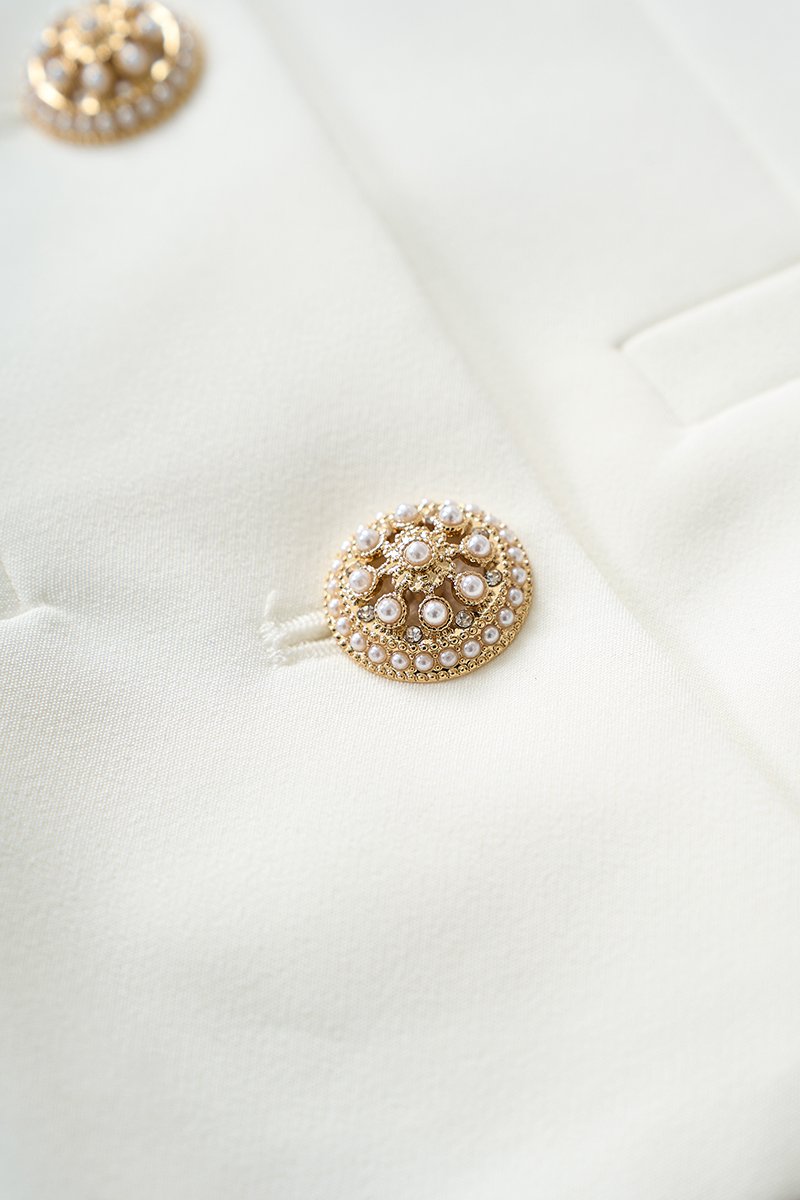 Lou Off Shoulder Peplum Top in Iconic White