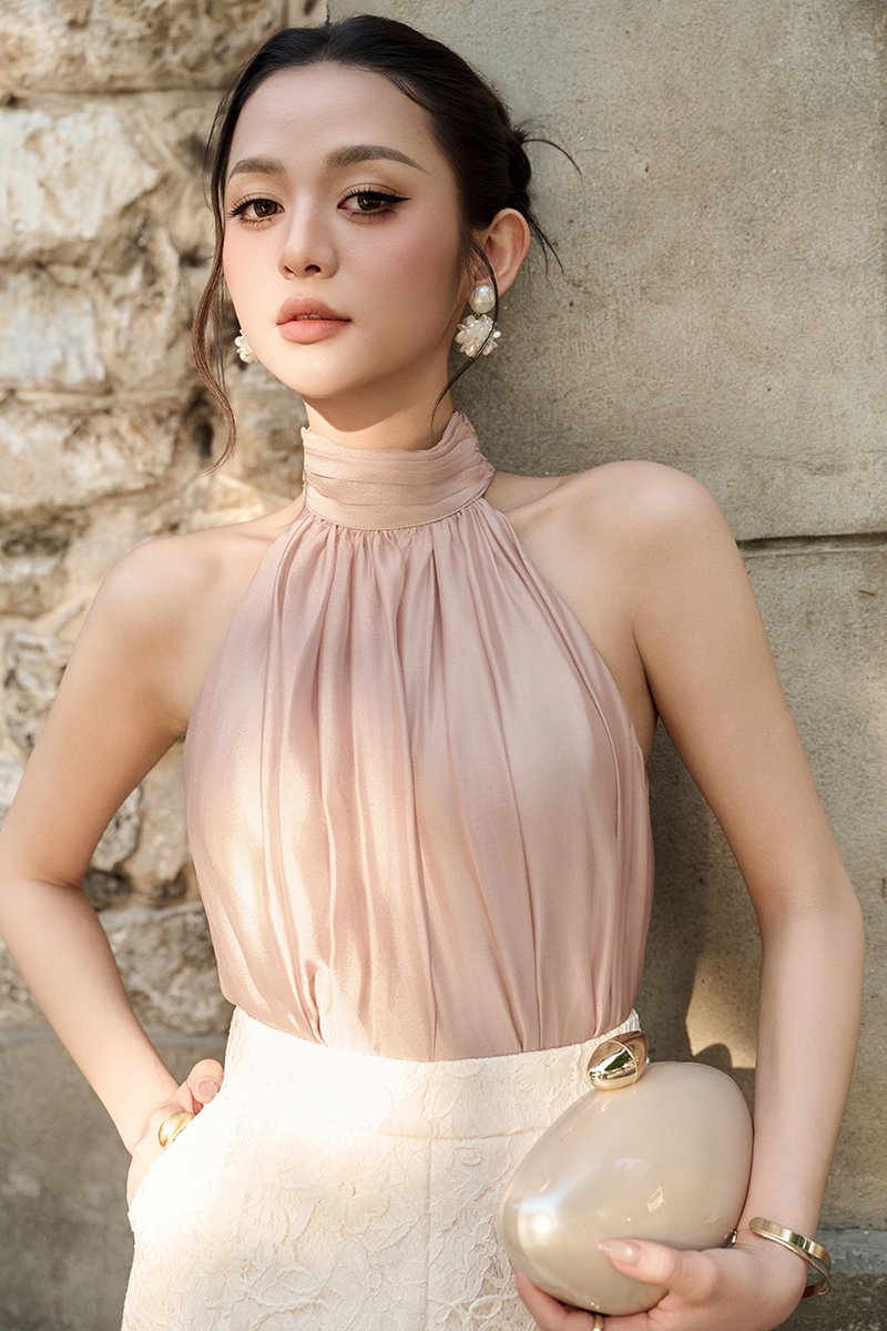 Melissa Halter Top in Bare Powder