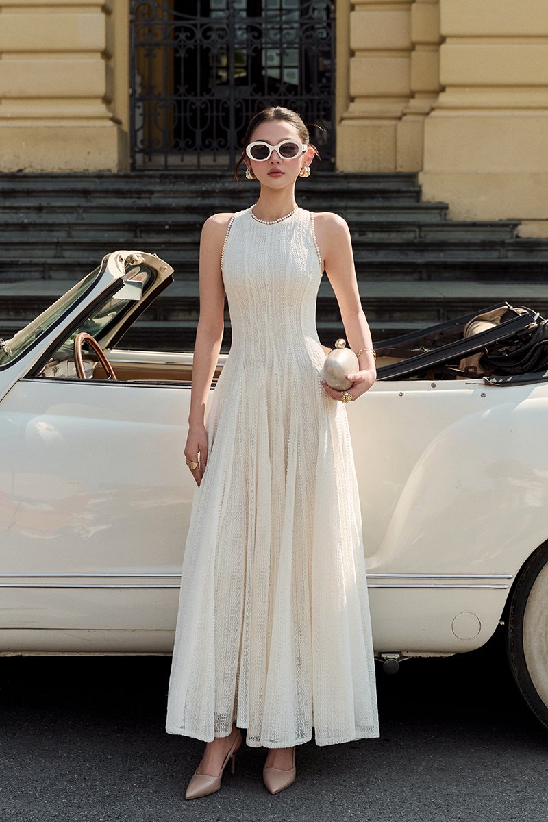 Thea Gusset Maxi Dress in Iconic White