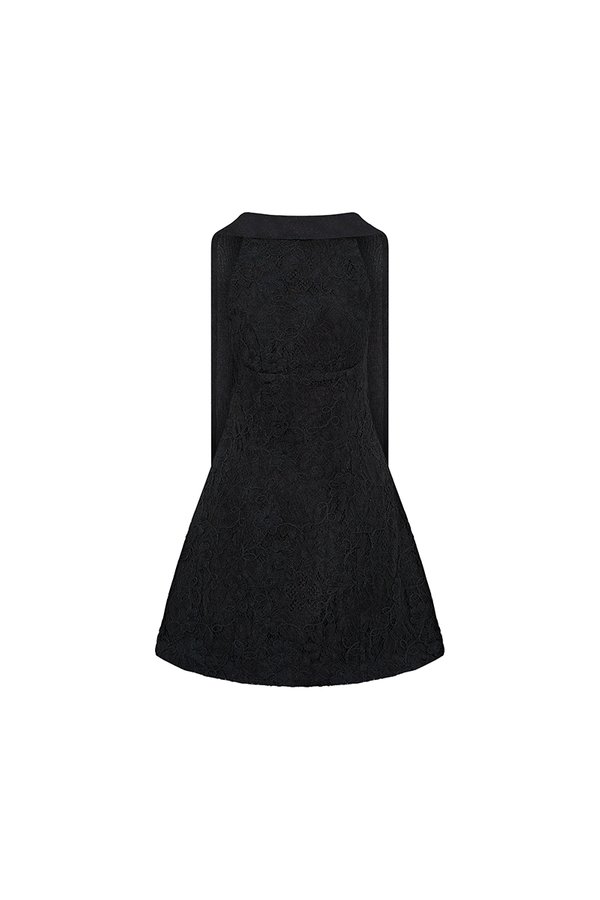 Charléne Open Back Mini Dress in Classic Black