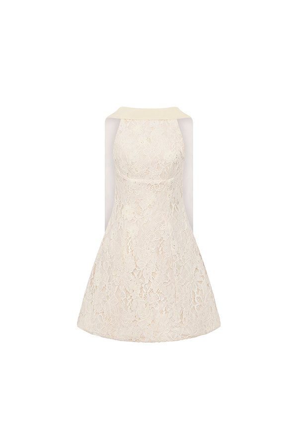 Charléne Open Back Mini Dress in Cream