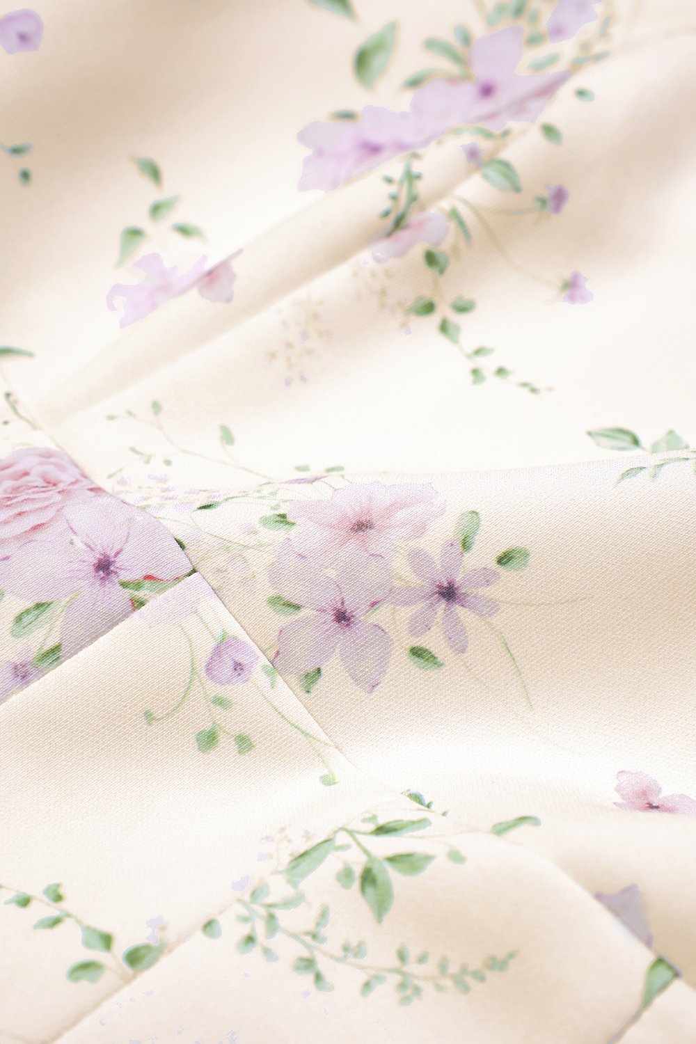 Alix Padded Square Neck Top in Lilac Blooming Bunches