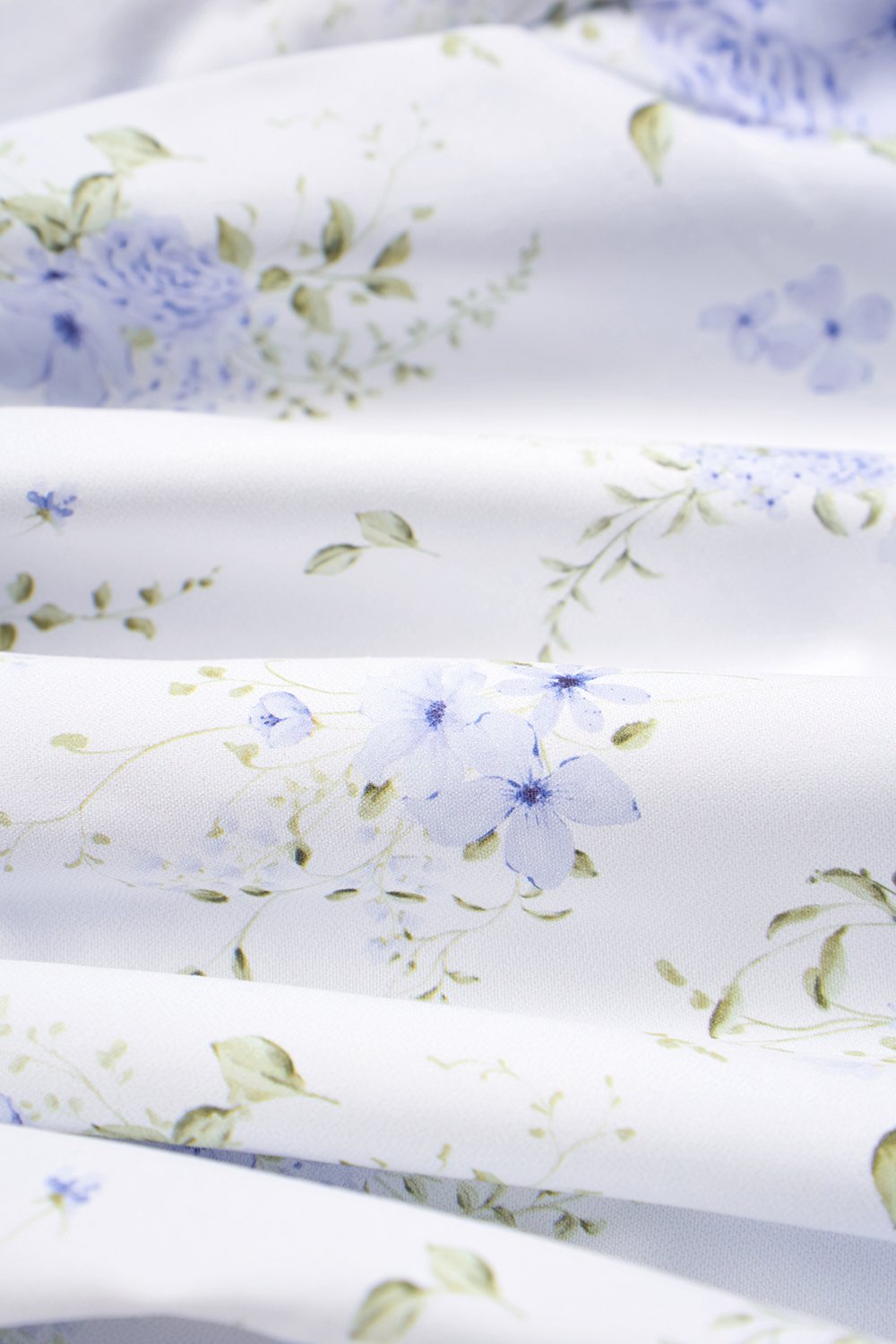 Amoryn Pintuck Ruched Mini Dress in Blue Blooming Bunches