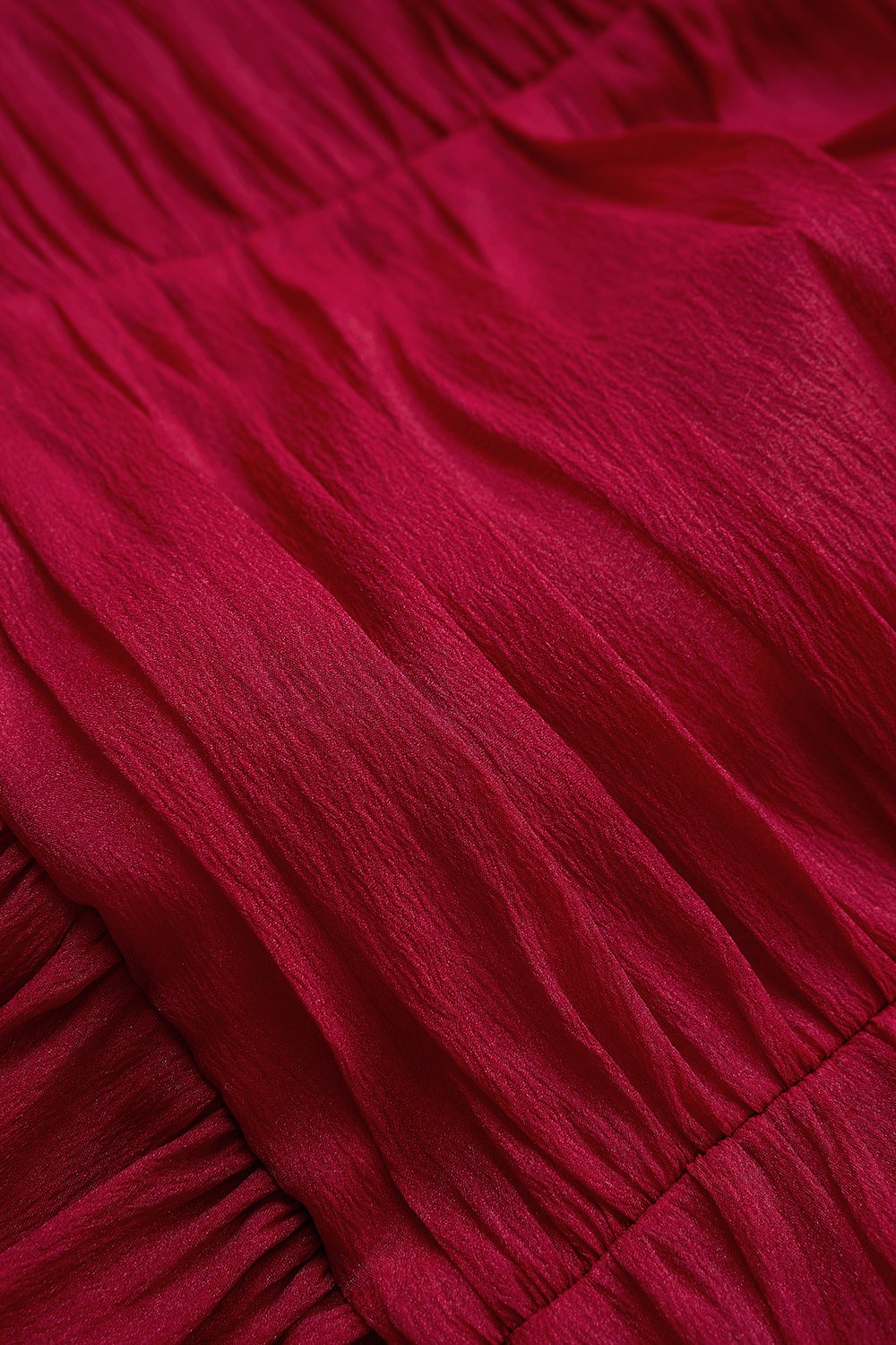 Anya Padded Ribbon Tie Halter Peplum Top in Cherry Red